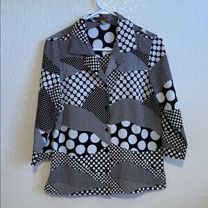 Notations Black and White Polka Dot Jacket